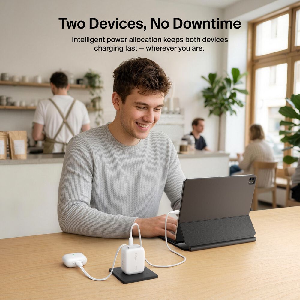 Retractable GaN Wall Charger 45W, , hi-res