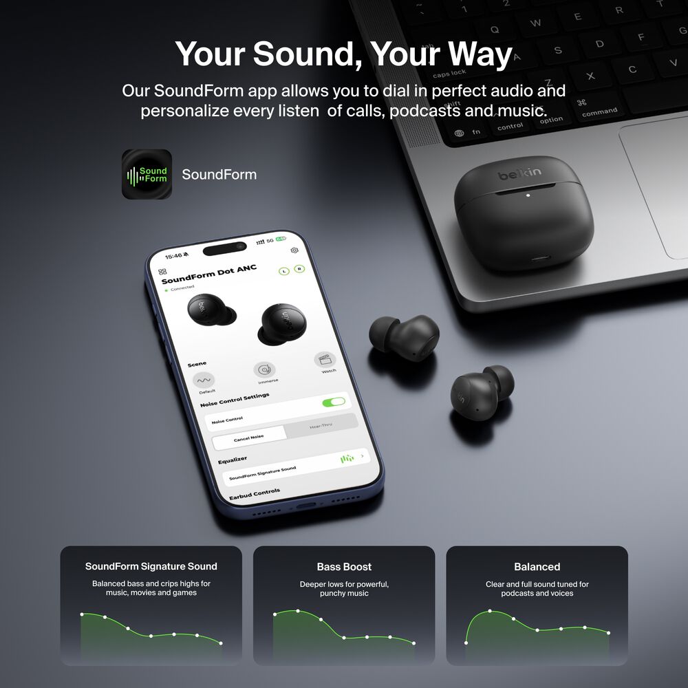 Noise-cancelling Earbuds, Black, hi-res