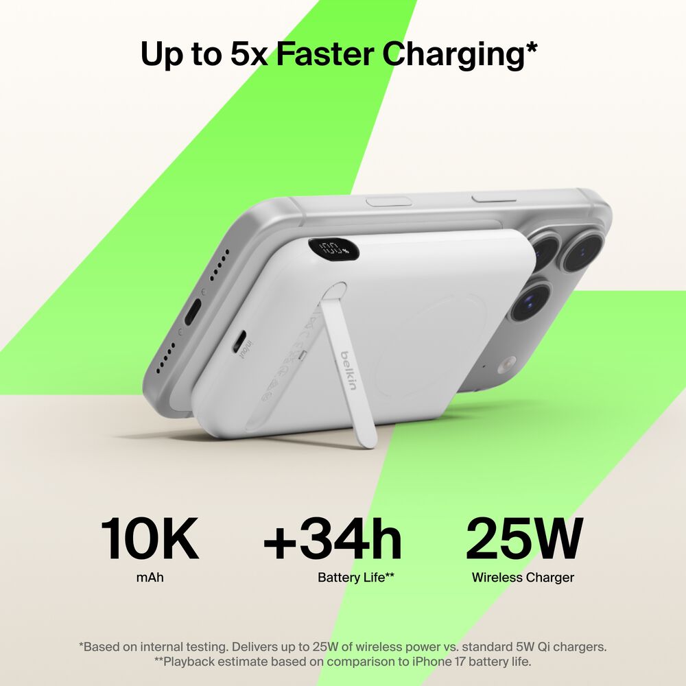 Power Bank 10K with Magnetic Ring, White, hi-res