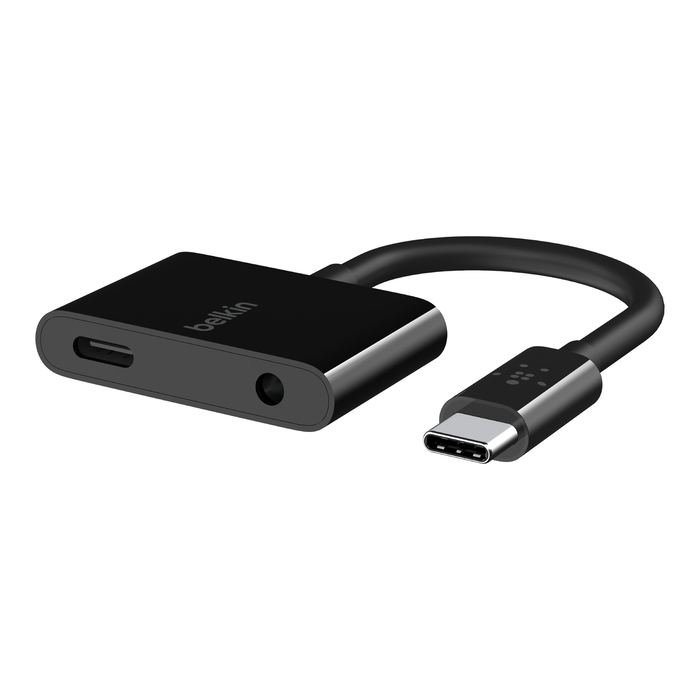 3.5mm Audio + USB-C™ Charge Adapter, Black, hi-res