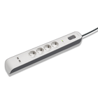 4fach Überspannungsschutz-Steckdosenleiste mit USB-Anschlüssen (2,4 A), White/Gray, hi-res