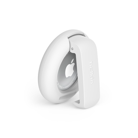 Secure Holder with Clip for AirTag, White, hi-res