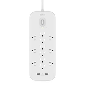 12 Outlet Surge Protector + USB-C and USB-A ports, , hi-res