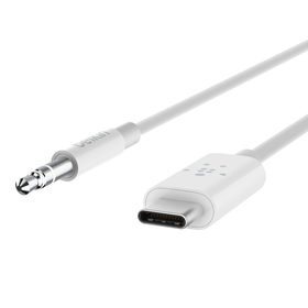 USB-C™ 커넥터 포함 RockStar™ 3.5mm 오디오 케이블, 하얀색, hi-res