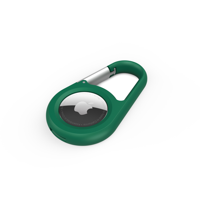 Secure Holder with Carabiner for AirTag, Dark Green, hi-res