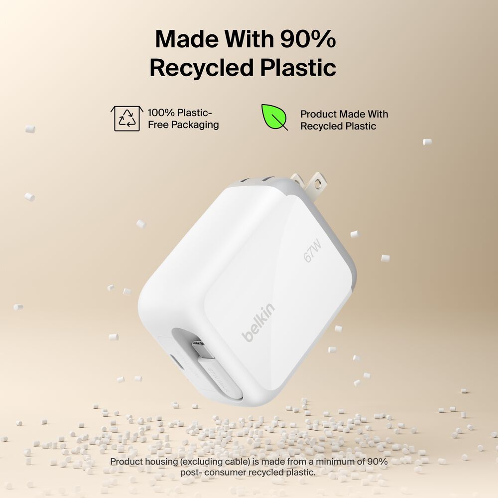 Retractable GaN Wall Charger 67W, , hi-res