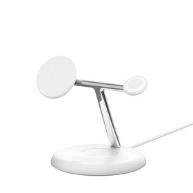 3-in-1 Magnetic Wireless Charging Stand with Qi2 15W, White, hi-res