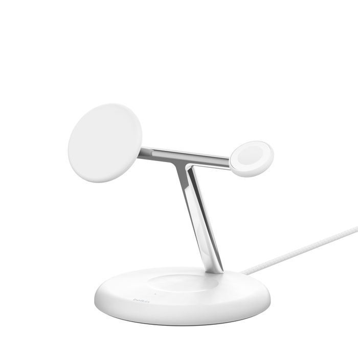 3-in-1 Magnetic Wireless Charging Stand with Qi2 15W, White, hi-res
