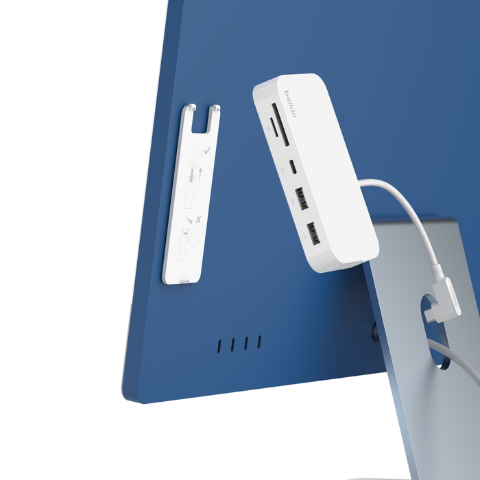 USB-C 6-in-1 Multiport Hub with Mount, White, hi-res