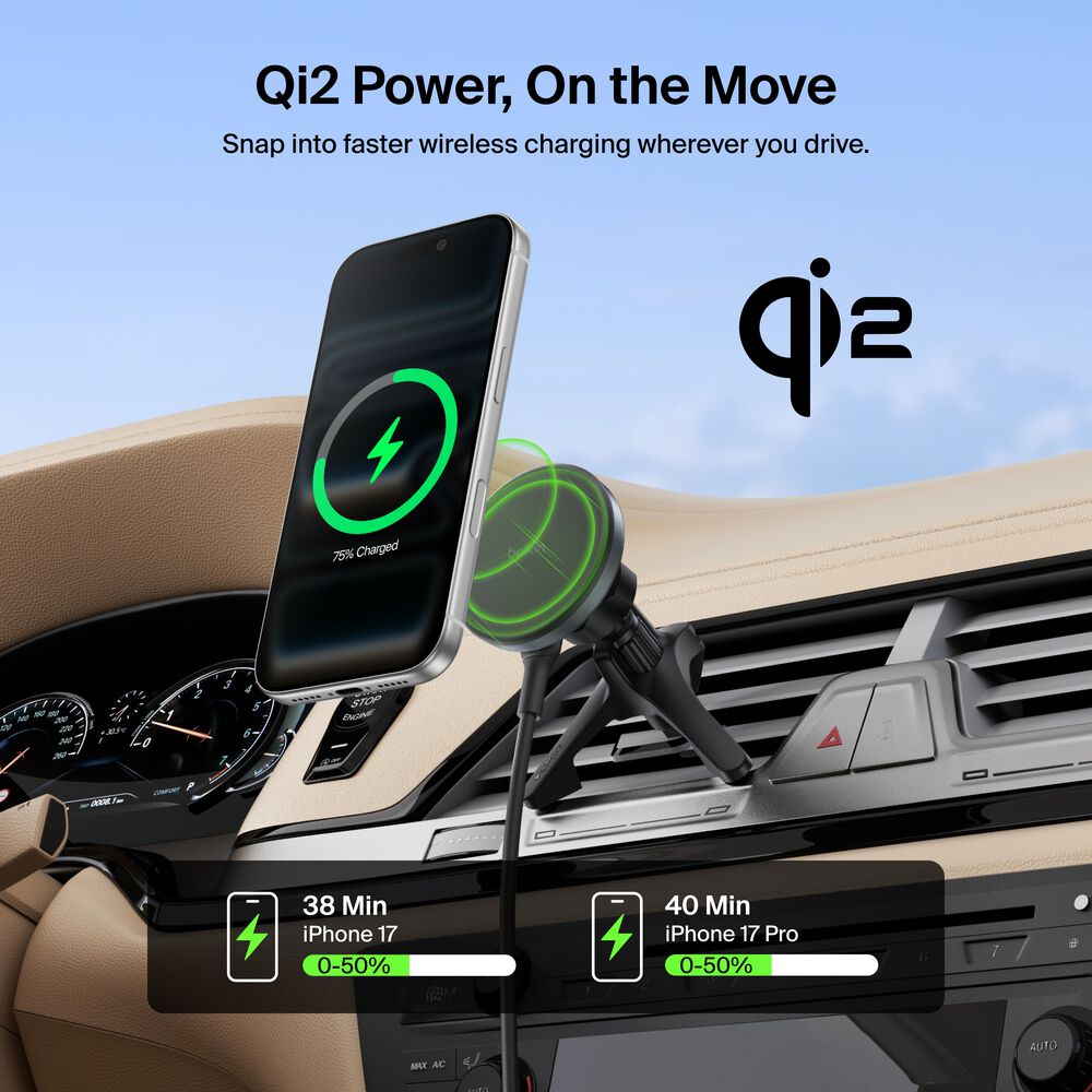 Magnetic Wireless Charging Car Vent Mount, , hi-res