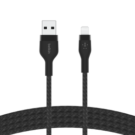 USB-A-kabel met Lightning-connector, Zwart, hi-res