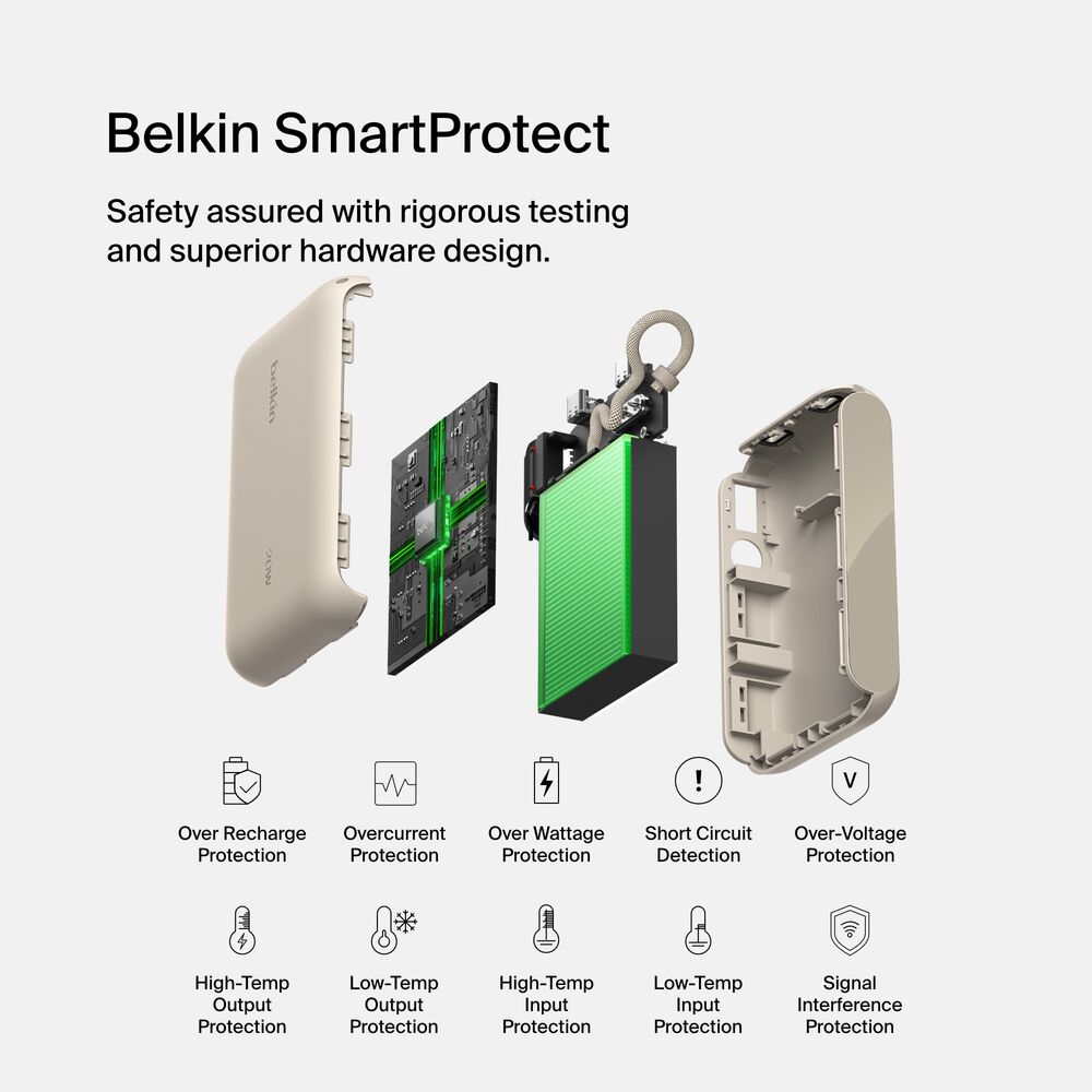 Power Bank 10K with Display, Sand, hi-res