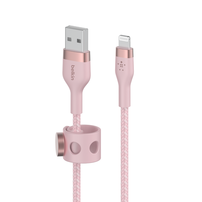 Câble USB-A avec connecteur Lightning, Rose, hi-res