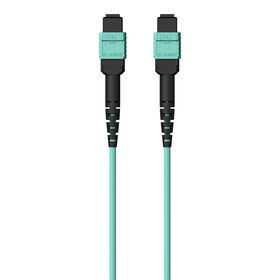 MTP to MTP MPO Fiber Optic Cable, 40GbE Aqua MTP/MTP, 50/125, OM3, Plenum, Aqua, hi-res