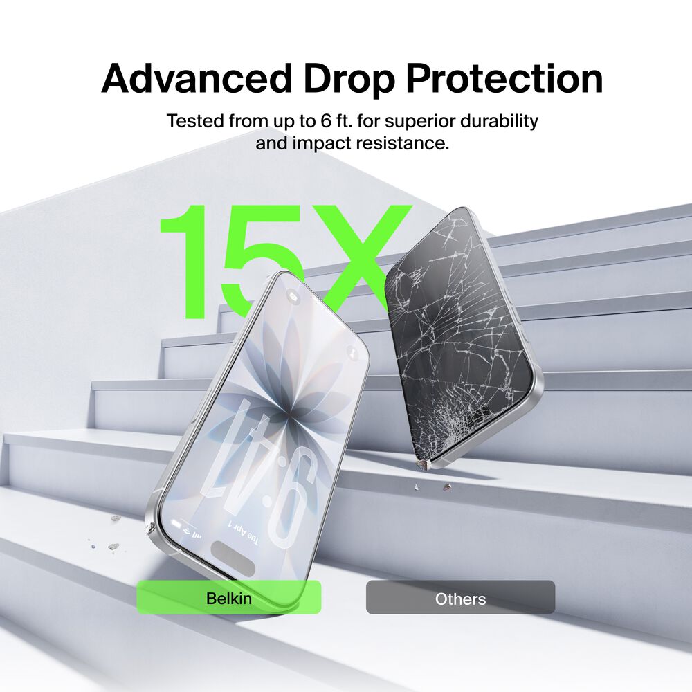 TemperedGlass Screen Protector for iPhone 17 / iPhone 16 Pro, Gen 2, Clear, hi-res