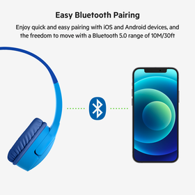 Wireless On-Ear Headphones for Kids, Blue, hi-res