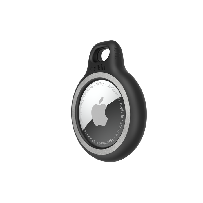 Apple AirTag 케이스 빛 반사형 키링 홀더, Black, hi-res