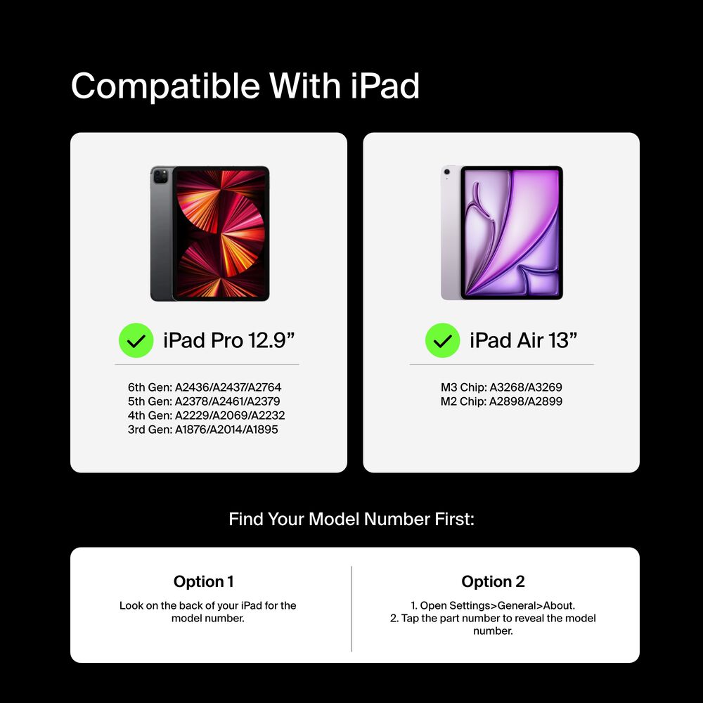 Pro Keyboard Case with Magnetic Stand for iPad Air 13" and iPad Pro 12.9", Black, hi-res