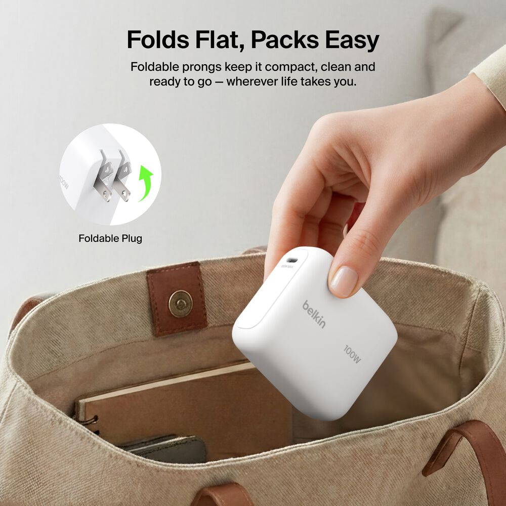 USB-C GaN Wall Charger 100W + USB-C Cable, , hi-res