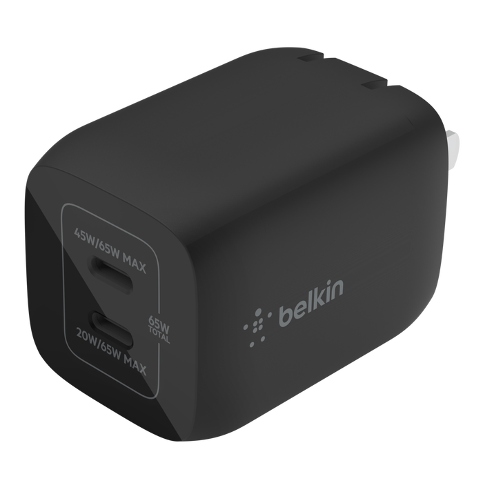 CARGADOR BELKIN BOOSTCHARGE PRO 65W DUAL PORT USB-C - Black