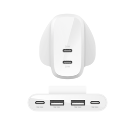 PPS 60W + 4 端口 USB 電源擴展器的 USB-C® 家用式充電器