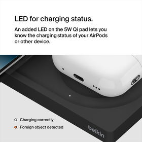 2-in-1 Wireless Charging Pad with Official MagSafe Charging 15W, Black, hi-res