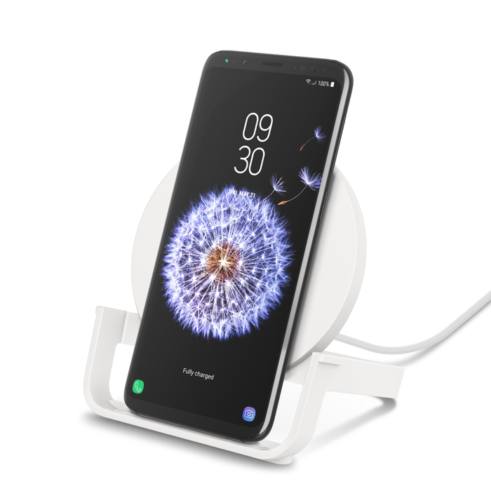 Wireless Charging Stand 10W (AC Adapter Not Included), White, hi-res