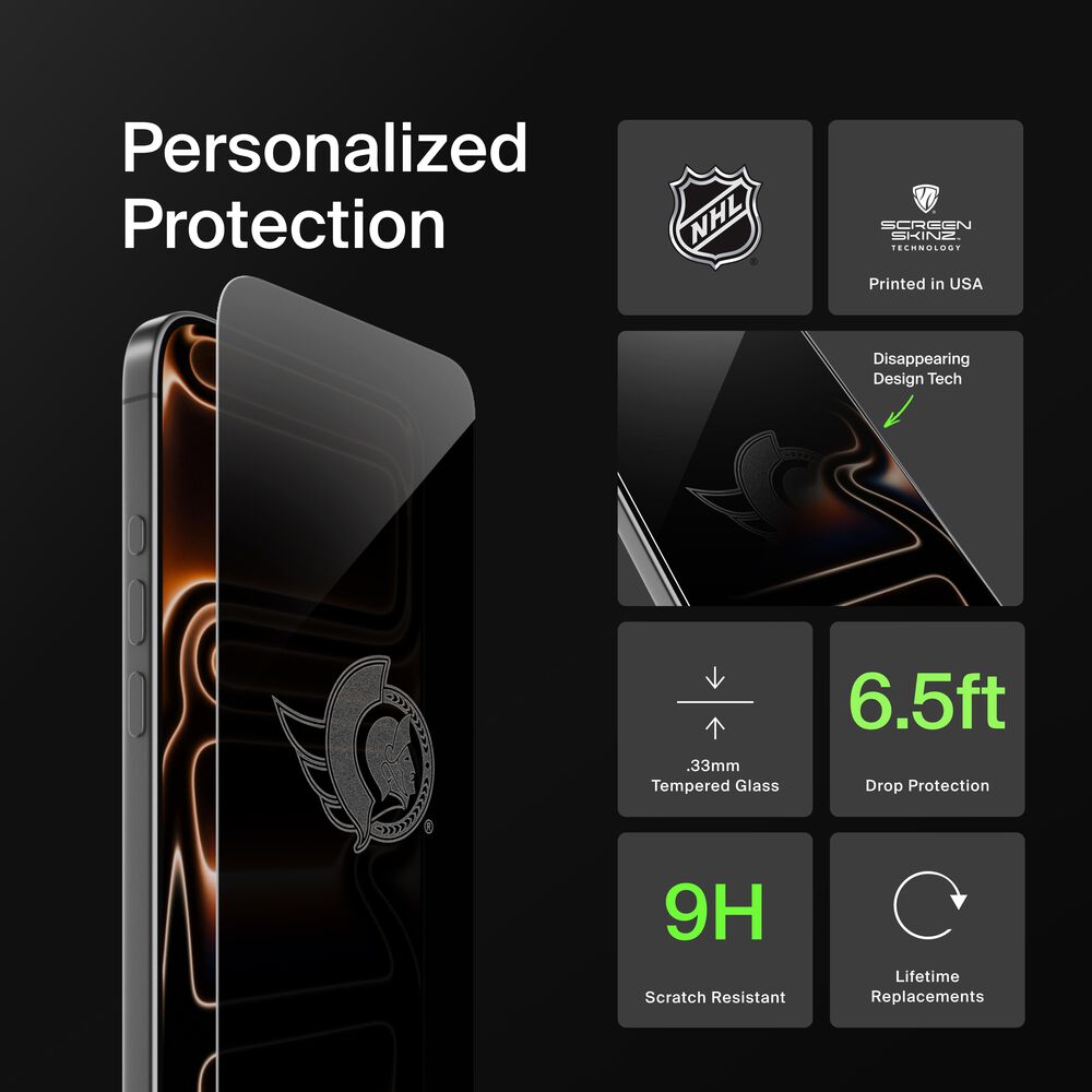 Ottawa Senators Custom Glass Screen Protector, , hi-res
