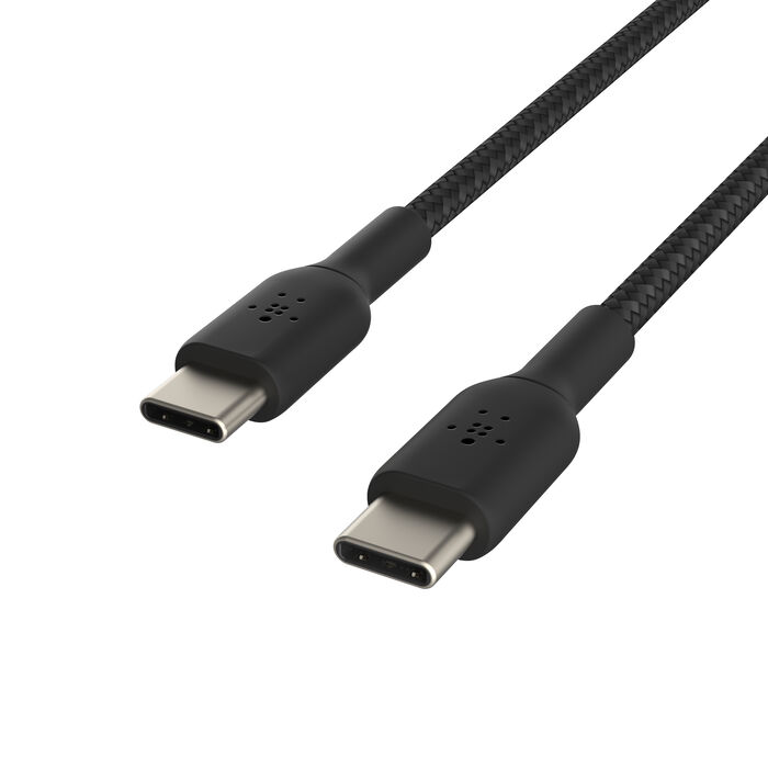 Câble tressé USB-C vers USB-C (1 m/3,3 pi, noir), Noir, hi-res