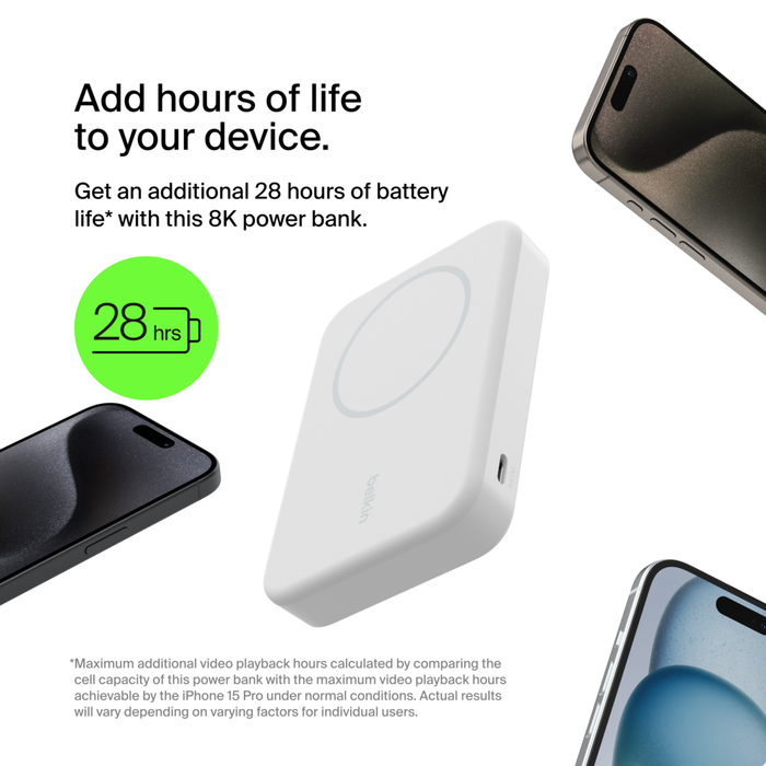 BoostCharge Pro Wireless Power Bank 5K/8K/10K charge to go,  MagSafe-compatible | Belkin US