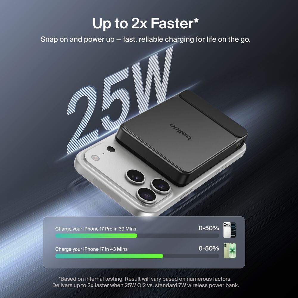 Slim Magnetic Power Bank 10K, Black, hi-res