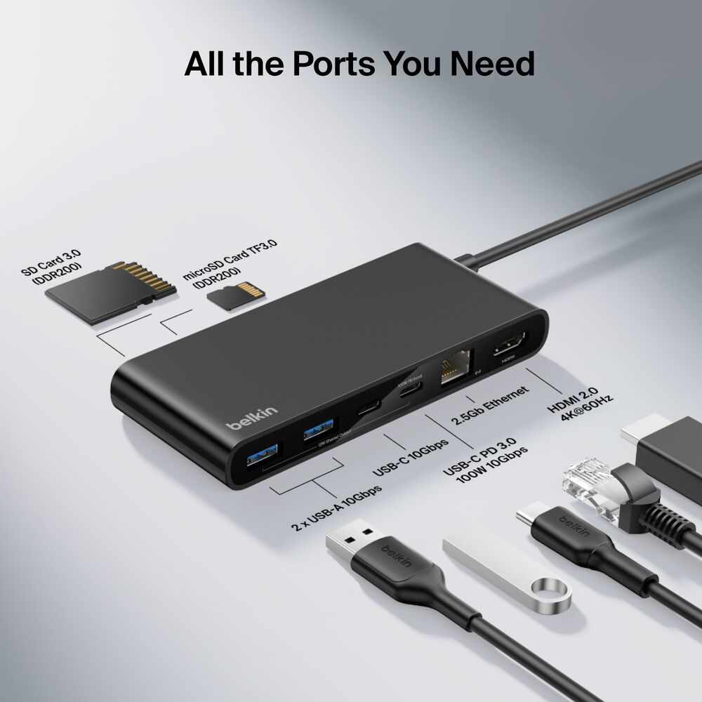 8-Port USB-C Hub with 2.5Gb Ethernet, Black, hi-res
