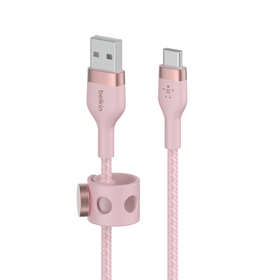 USB-A to USB-C Cable 15W, Pink, hi-res