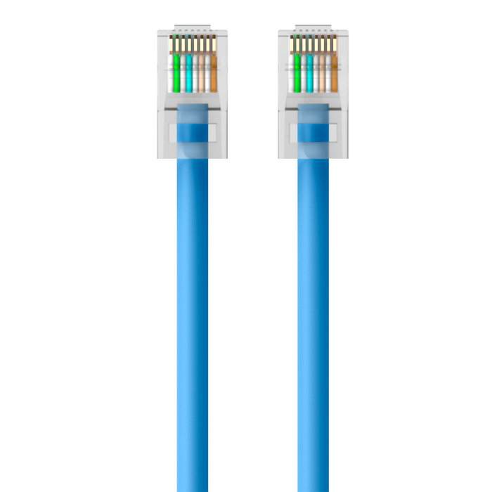Câble de raccordement Ethernet CAT6, RJ45, M/M, bleu, hi-res