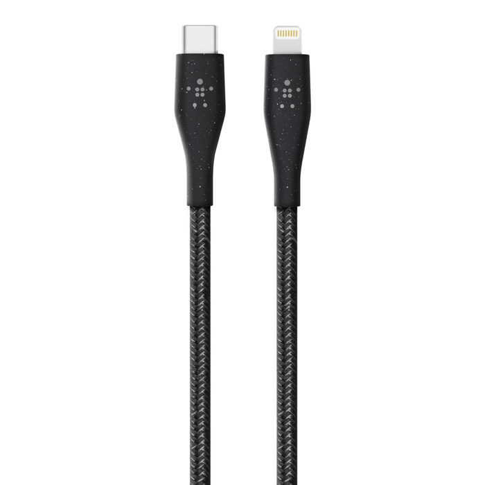USB-C Cable with Lightning Connector + Strap (made with DuraTek), Black, hi-res