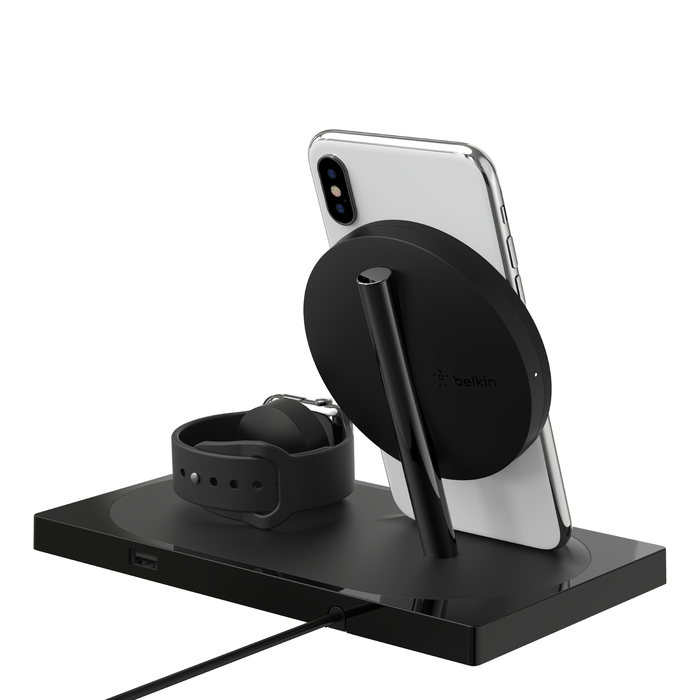 Belkin boost up wireless charging dock for iphone online apple watch usb f8j235ttblk