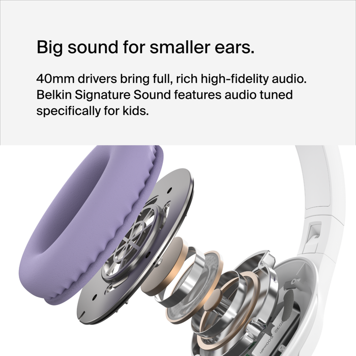 Wireless Over-Ear Headset for Kids, Lavender, hi-res