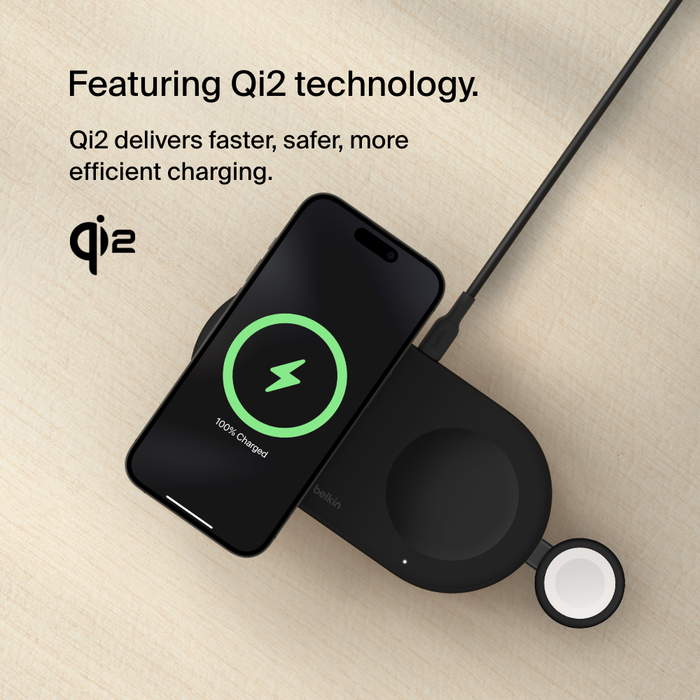 3-in-1 Magnetic Wireless Charging Pad with Qi2, MagSafe-compatible | Belkin  US