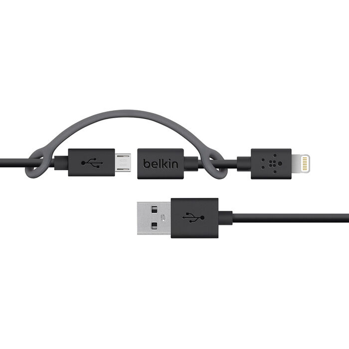 마이크로 USB 케이블(Lightning 커넥터 어댑터 포함), Black, hi-res