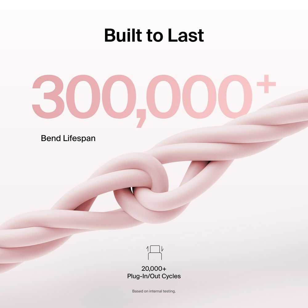 USB-C to USB-C Cable 60W, 3.3ft/1m, Pink, Pink, hi-res