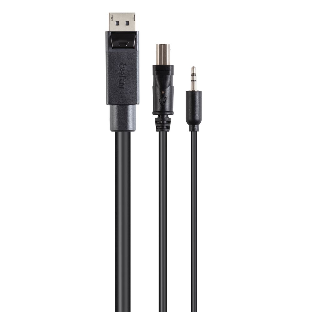 TAA DP/USB/AUD SKVM CBL, DP M/M; USB A/B, 10', Black, hi-res