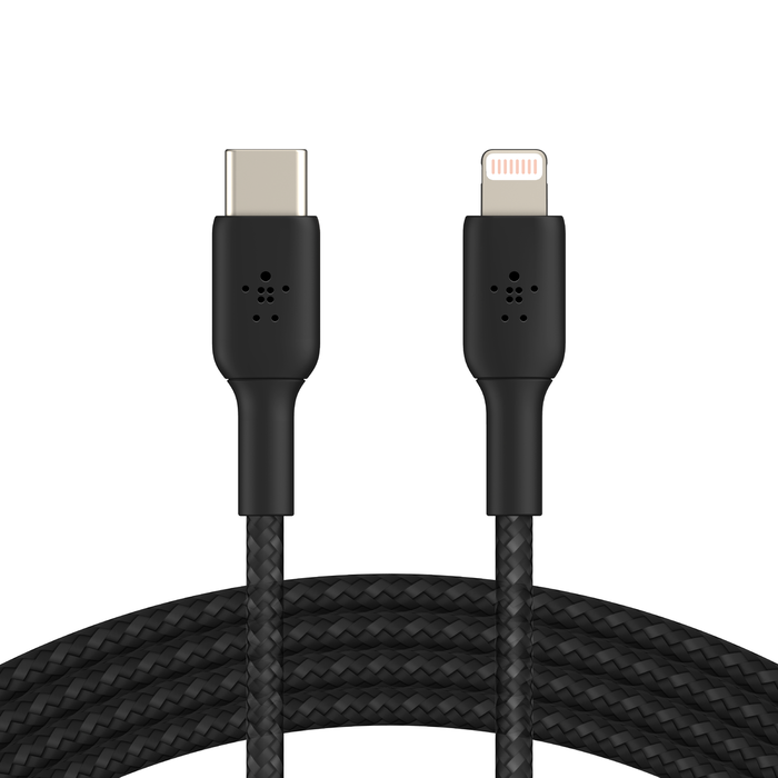 Câble USB-C vers Lightning tressé (1 m/3,3 pi, noir)