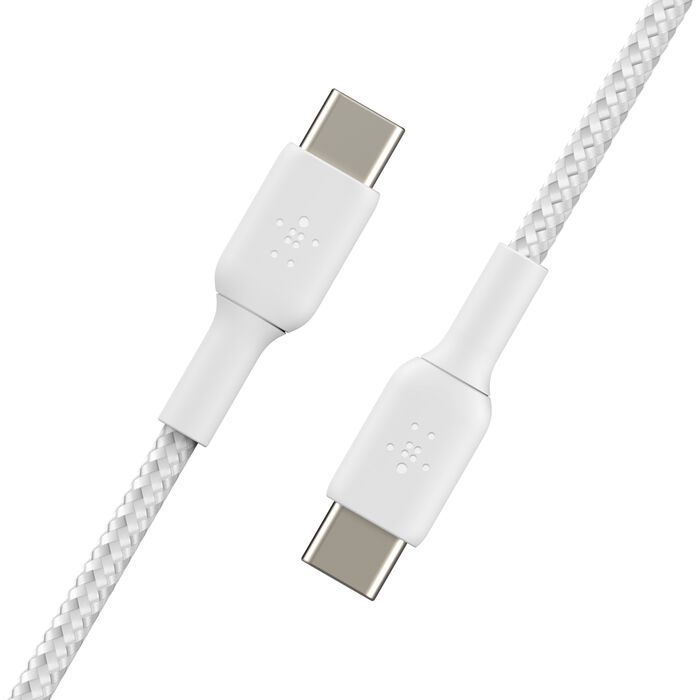 Braided USB-C to USB-C Cable 60W (1m / 2 packs), White, hi-res