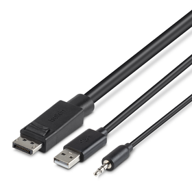 TAA DP/USB/AUD SKVM CBL, DP M/M; USB A/B, 6', Black, hi-res