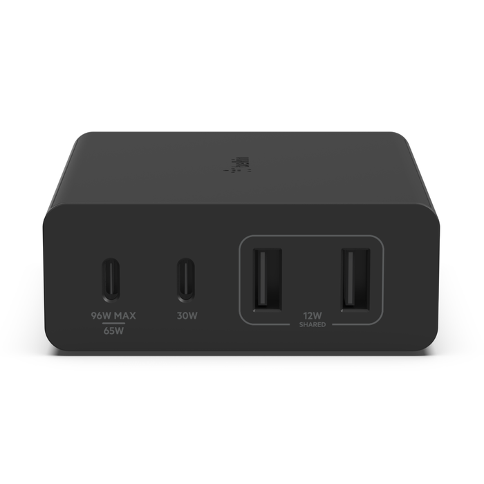 Belkin BoostCharge Pro - Cargador GaN de 4 puertos de 108 W, bloque de  cargador de escritorio multipuerto con carga rápida USB-C PD y puertos  USB-A