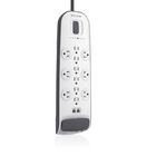 12-outlet Surge Protector with 8 ft Power Cord with Cable/Satellite and Telephone Protection, White, hi-res