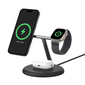 3-in-1 Magnetic Wireless Charging Stand with Qi2 15W | Belkin 