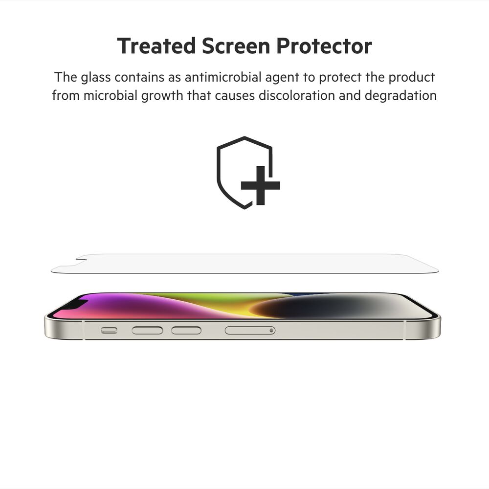 UltraGlass Treated Screen Protector for iPhone 16e / iPhone 14 / iPhone 13 / iPhone 13 Pro, , hi-res