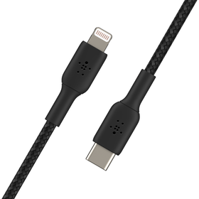Braided USB-C to Lightning Cable (1m / 3.3ft, Black), Black, hi-res
