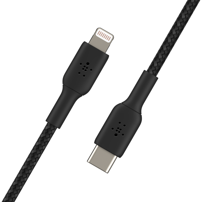 Câble à gaine tressée USB-C vers Lightning BOOST↑CHARGE™ (1 m, noir), Noir, hi-res